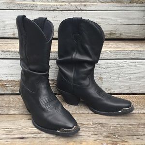 DURANGO “crush” black western slouch boots
